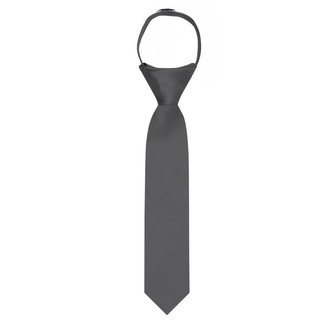 Kids' Solid 11" Zipper Tie - Charcoal