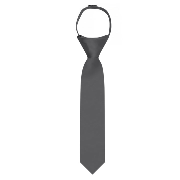 Kids' Solid 11" Zipper Tie - Charcoal