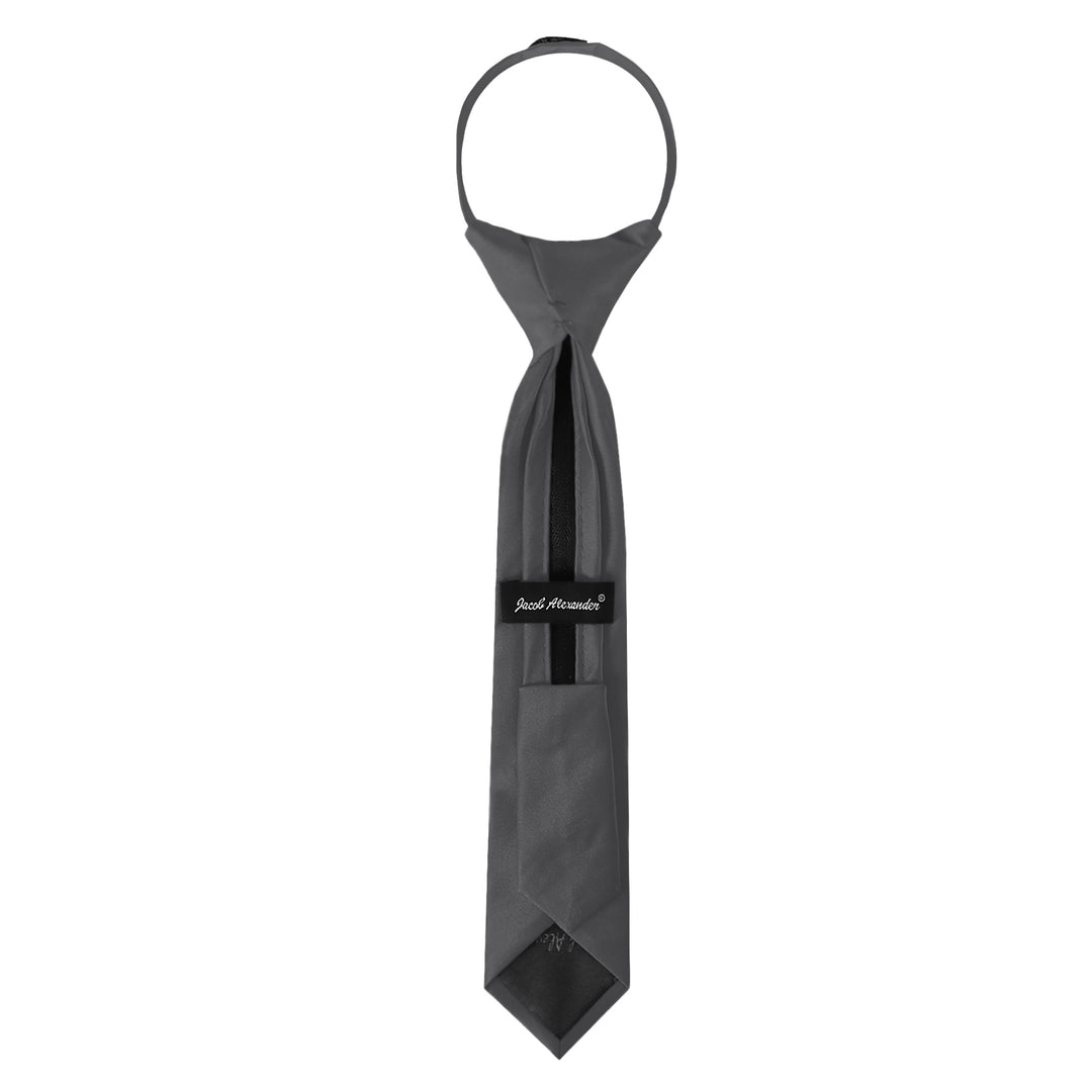 Kids' Solid 11" Zipper Tie - Charcoal