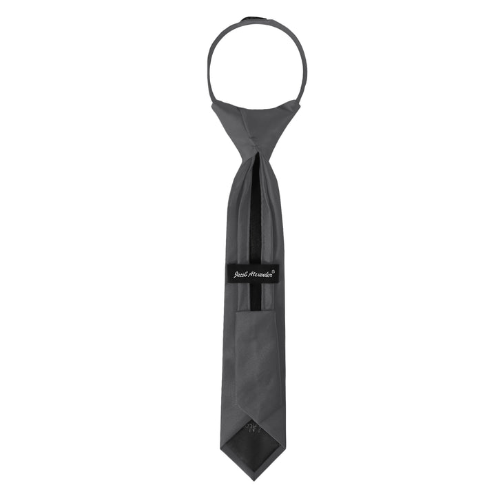 Kids' Solid 11" Zipper Tie - Charcoal