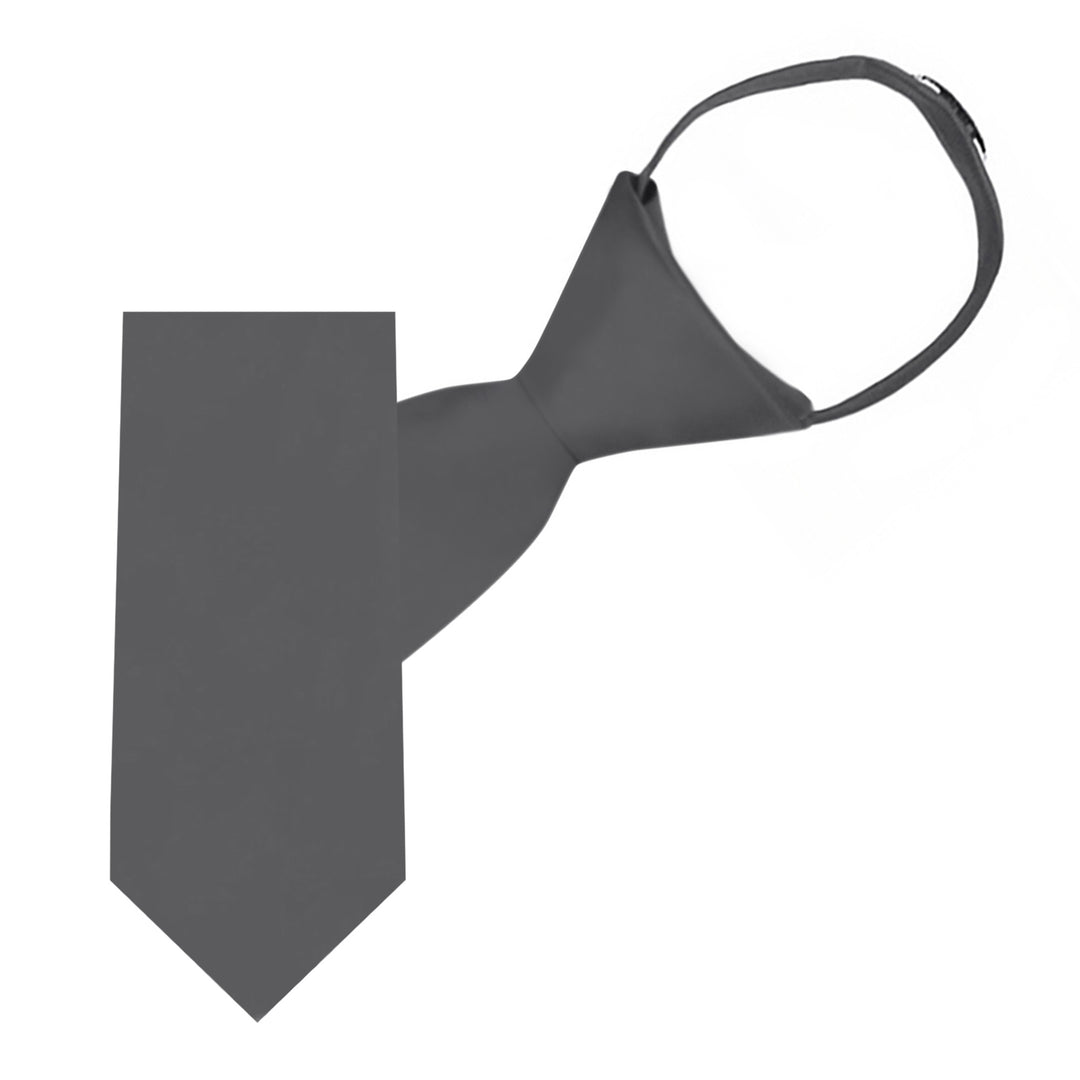 Kids' Solid 11" Zipper Tie - Charcoal