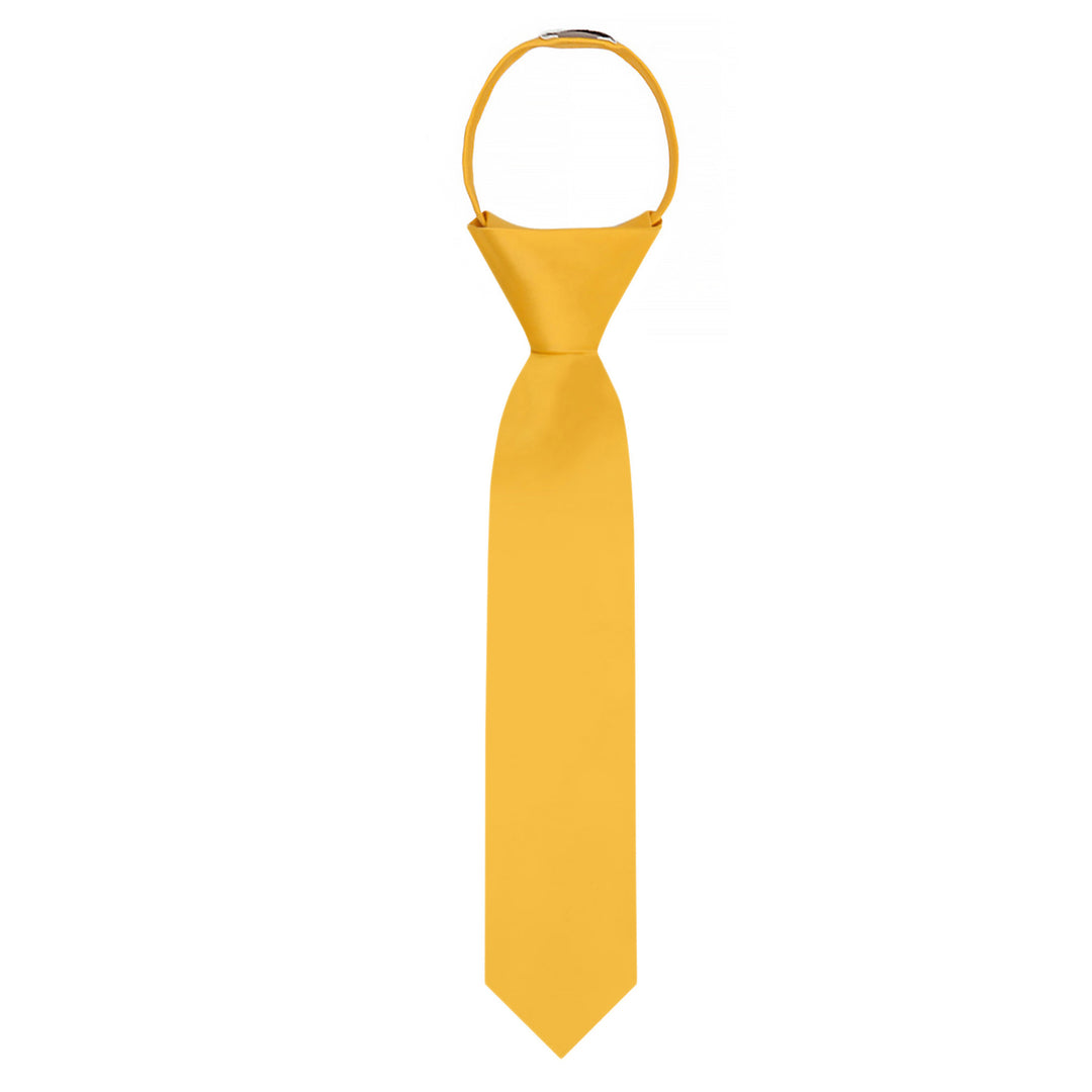 Kids' Solid 11" Zipper Tie - Bright Gold