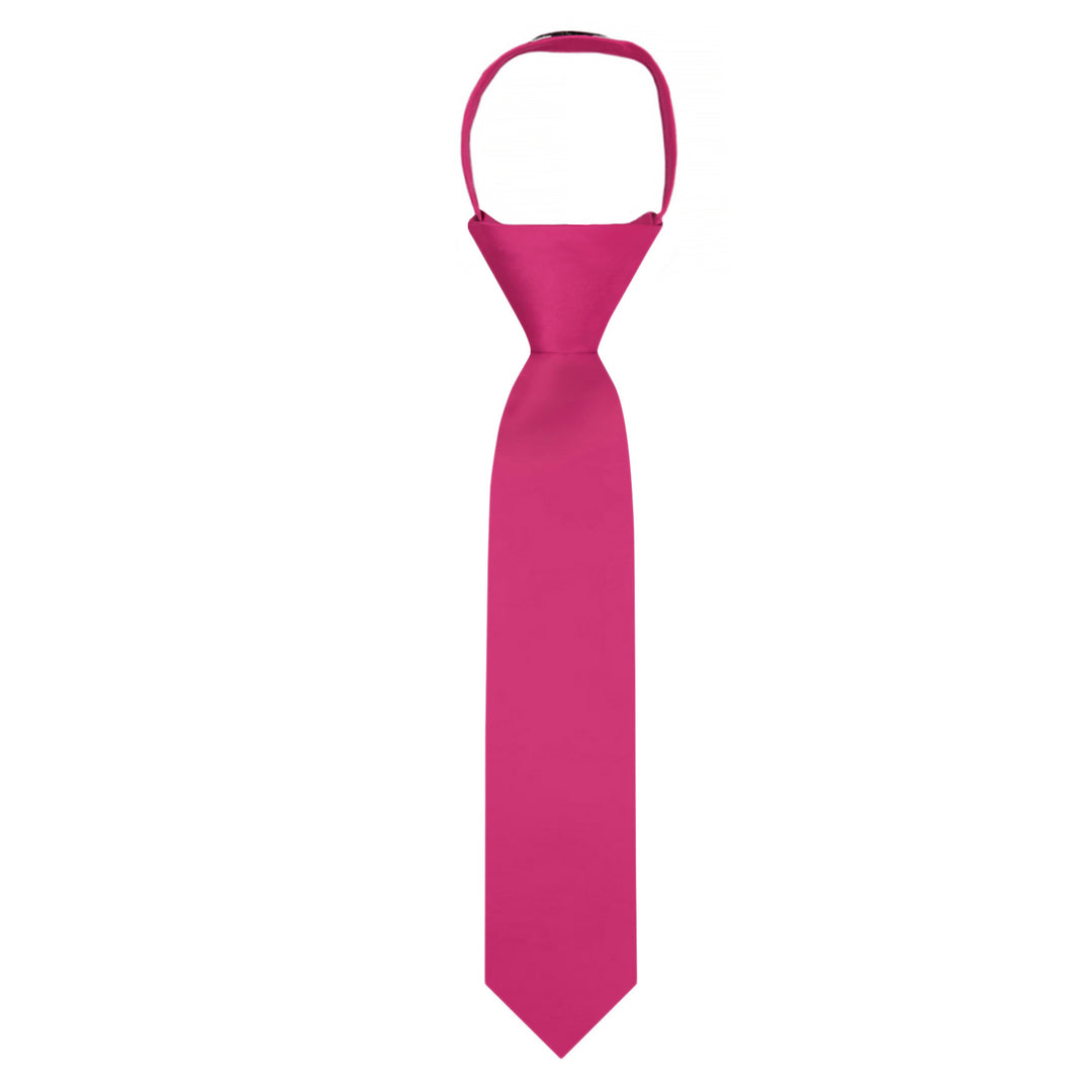 Kids' Solid 11" Zipper Tie - Fuchsia Pink