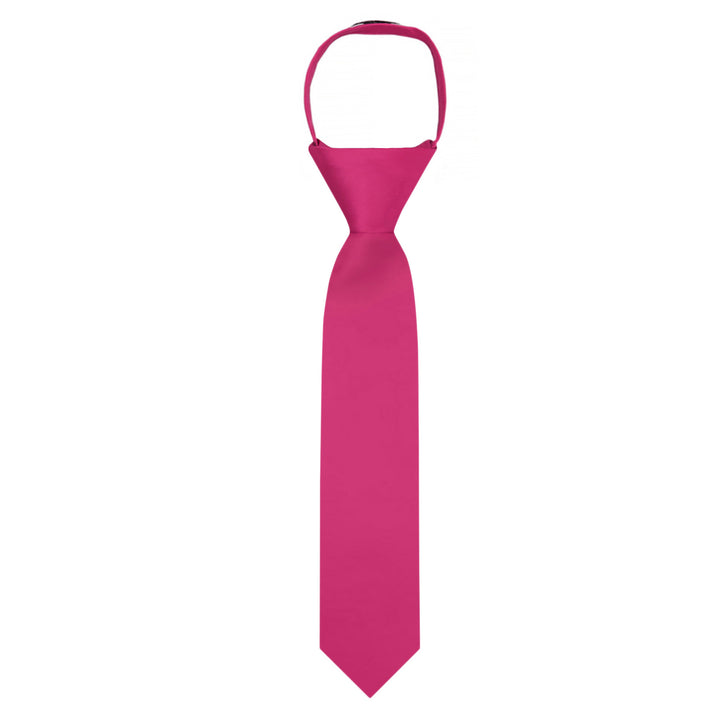 Kids' Solid 11" Zipper Tie - Fuchsia Pink