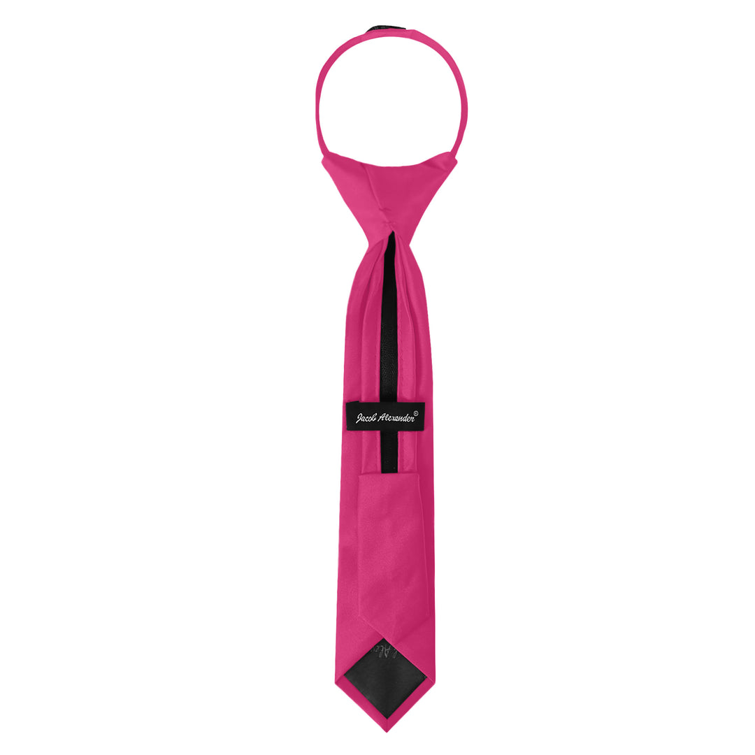 Kids' Solid 11" Zipper Tie - Fuchsia Pink