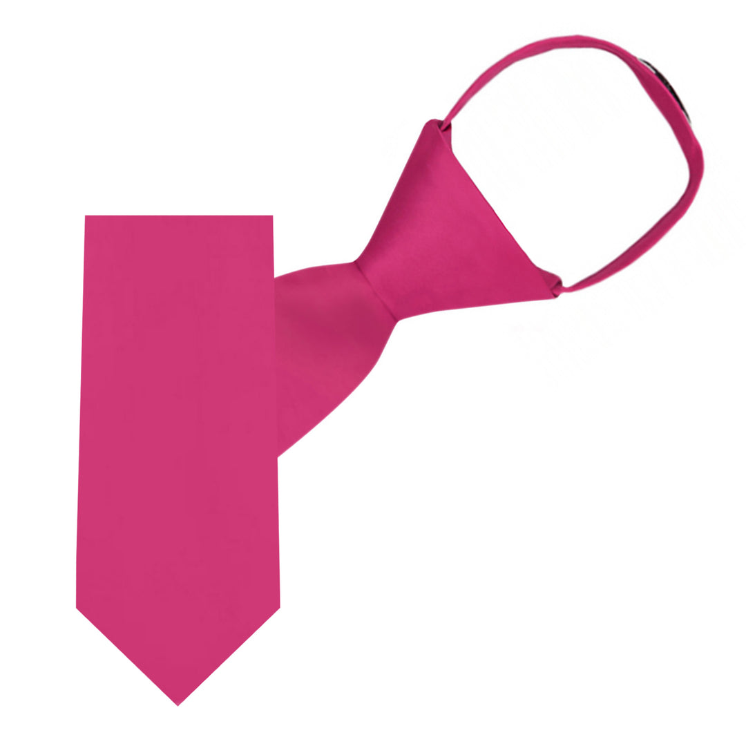 Kids' Solid 11" Zipper Tie - Fuchsia Pink