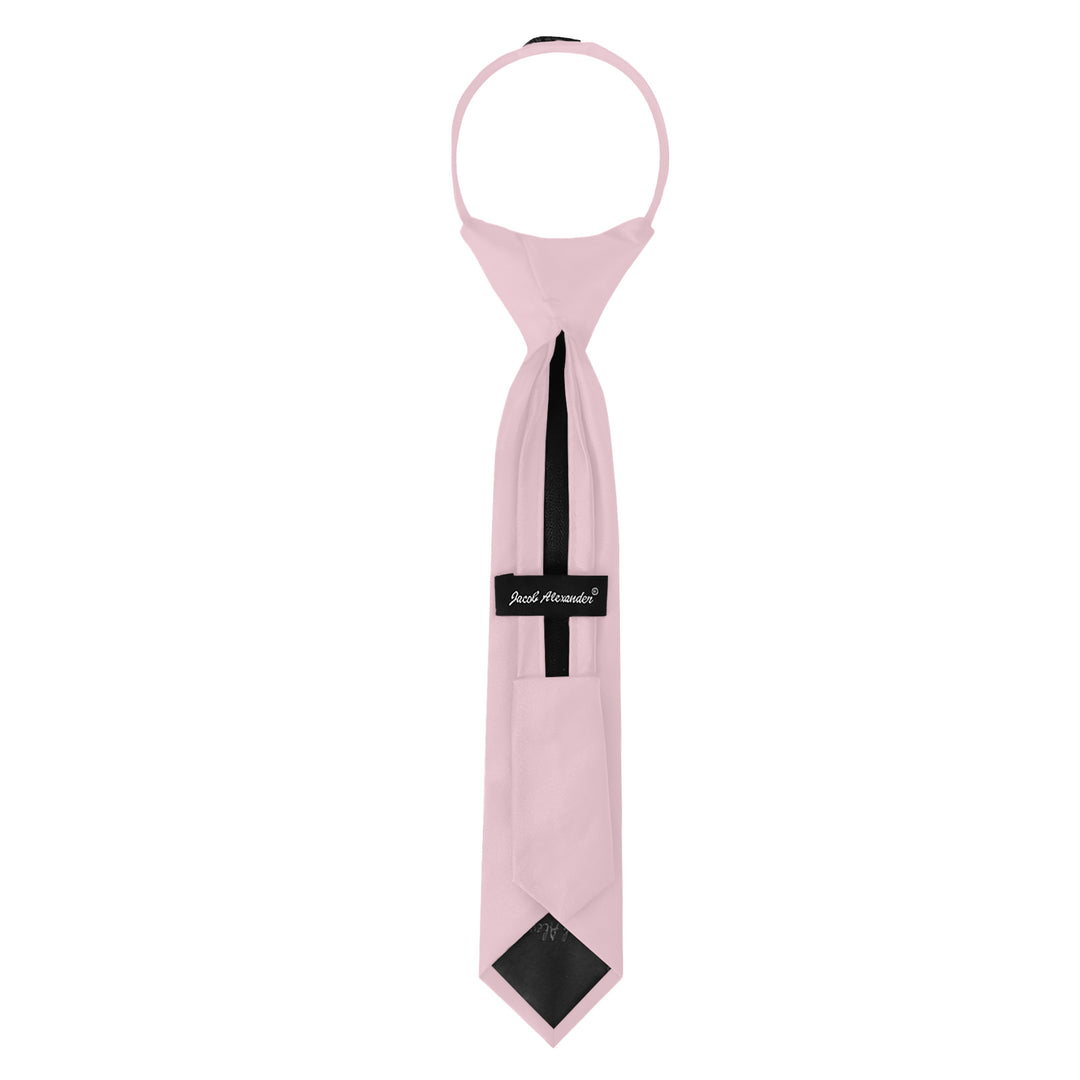 Kids' Solid 11" Zipper Tie - Bridal Pink