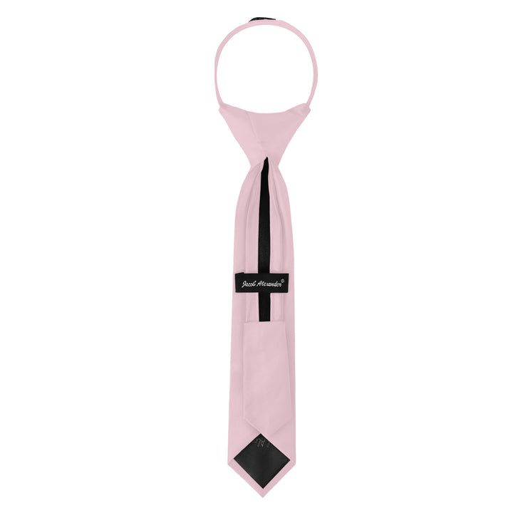 Kids' Solid 11" Zipper Tie - Bridal Pink