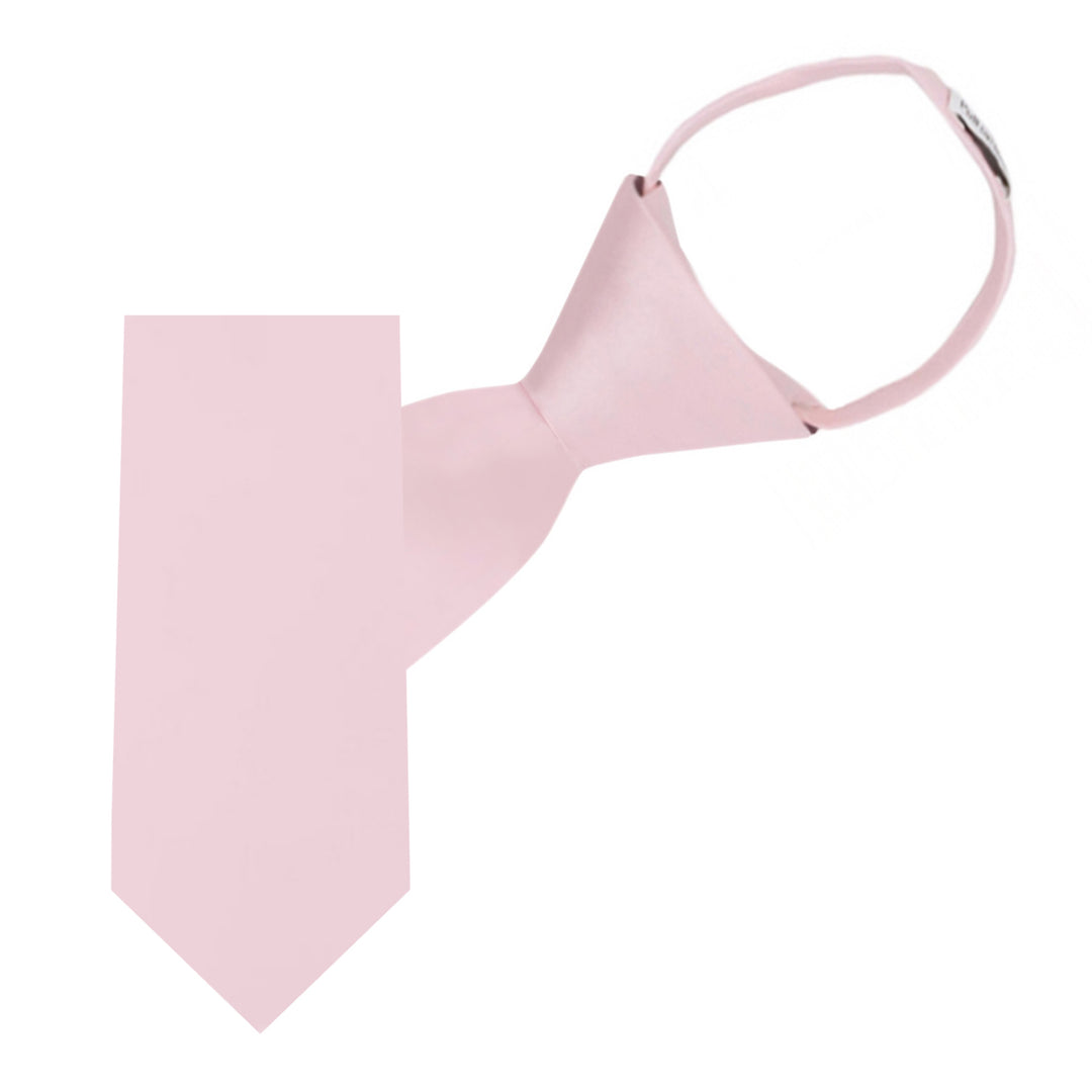 Kids' Solid 11" Zipper Tie - Bridal Pink