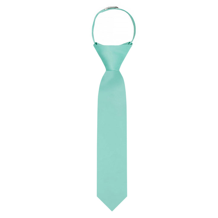 Kids' Solid 11" Zipper Tie - Aqua