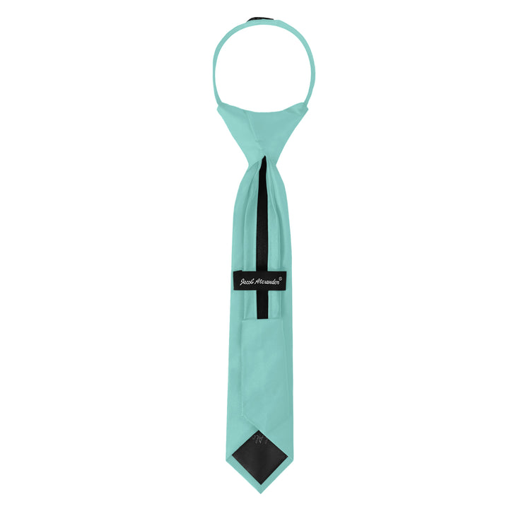 Kids' Solid 11" Zipper Tie - Aqua