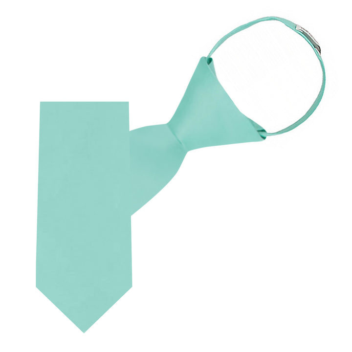 Kids' Solid 11" Zipper Tie - Aqua