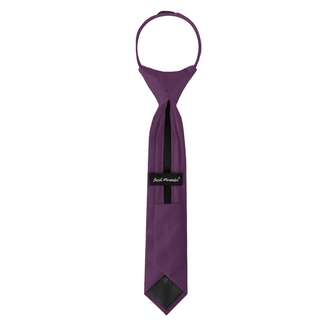 Kids' Solid 11" Zipper Tie - Eggplant