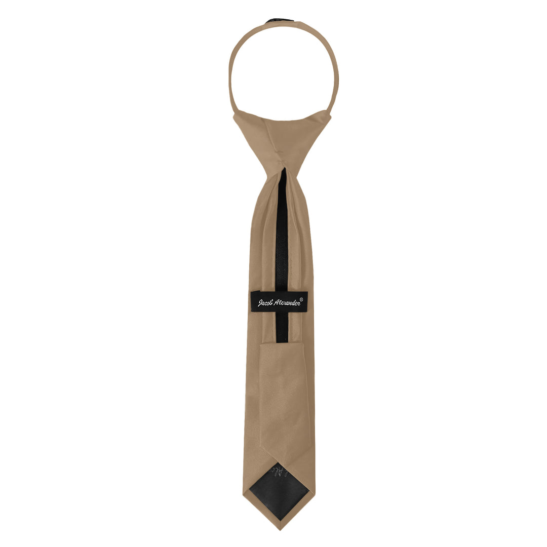 Kids' Solid 11" Zipper Tie - Tan