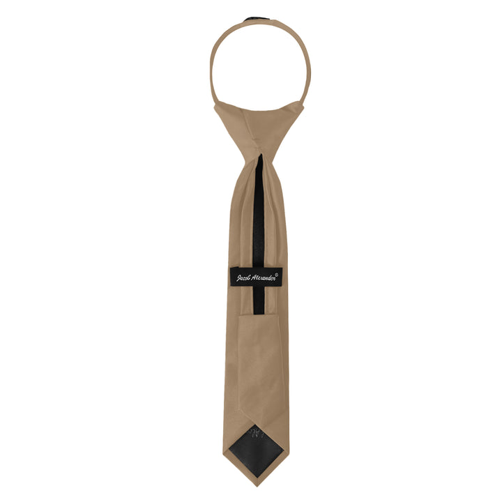 Kids' Solid 11" Zipper Tie - Tan