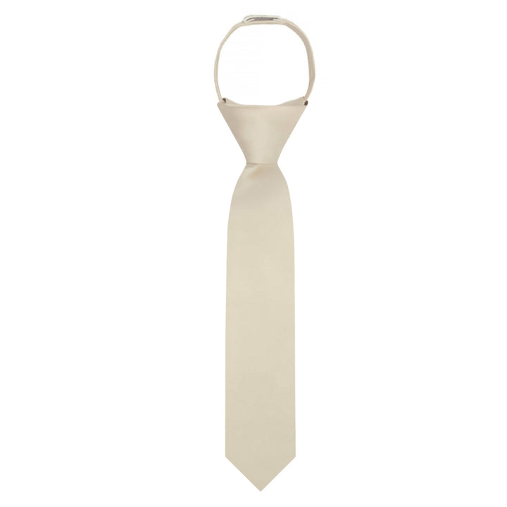 Kids' Solid 11" Zipper Tie - Champagne