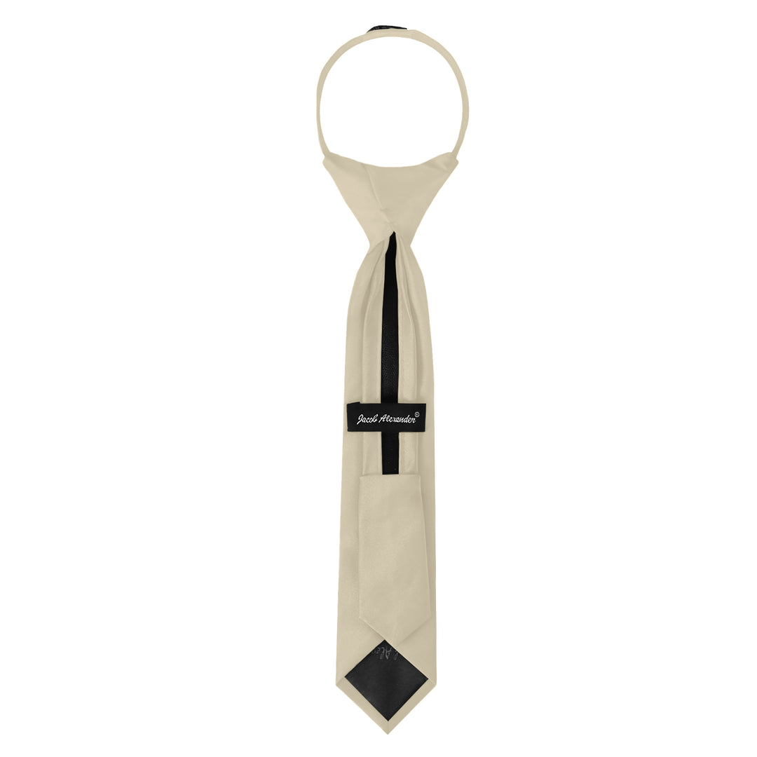 Kids' Solid 11" Zipper Tie - Champagne