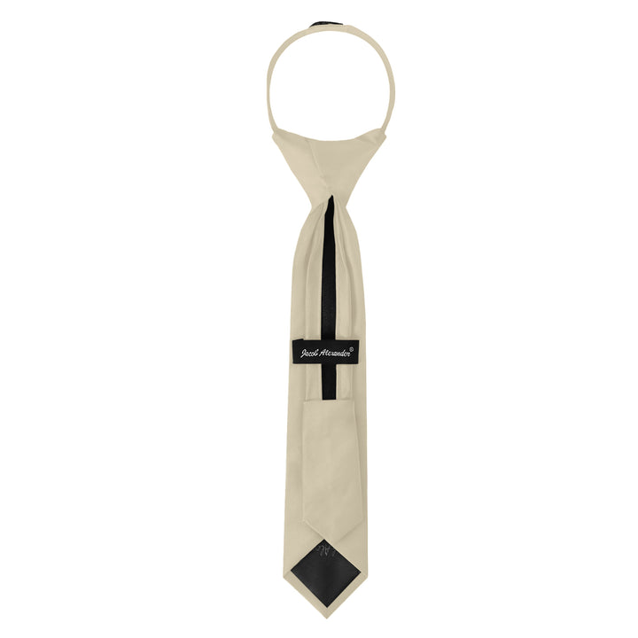 Kids' Solid 11" Zipper Tie - Champagne