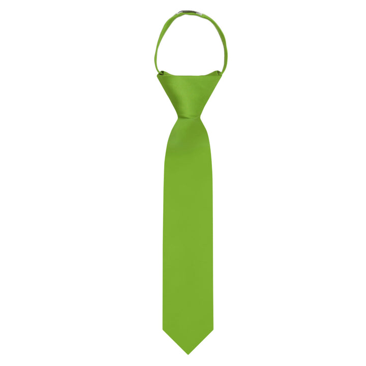 Kids' Solid 11" Zipper Tie - Apple Green