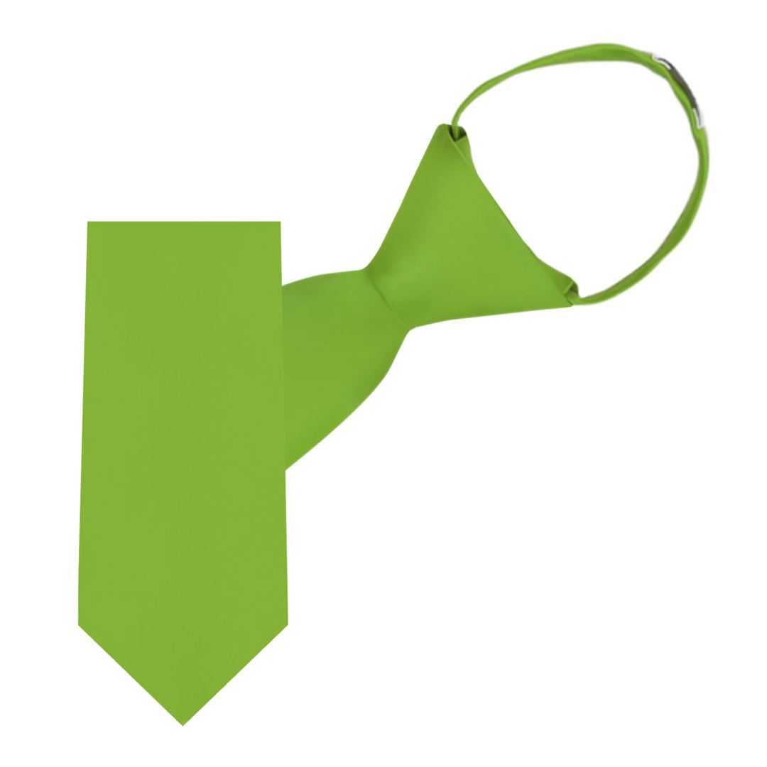 Kids' Solid 11" Zipper Tie - Apple Green