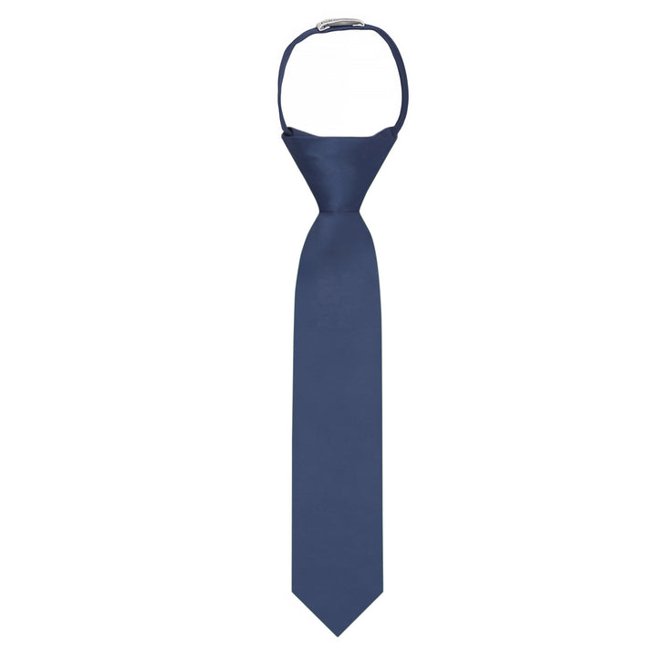 Kids' Solid 11" Zipper Tie - Steel Blue