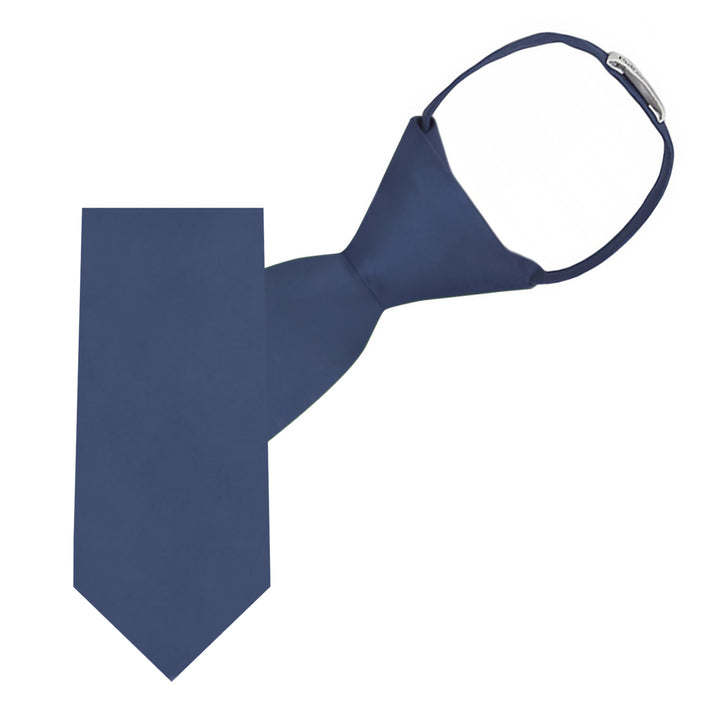 Kids' Solid 11" Zipper Tie - Steel Blue
