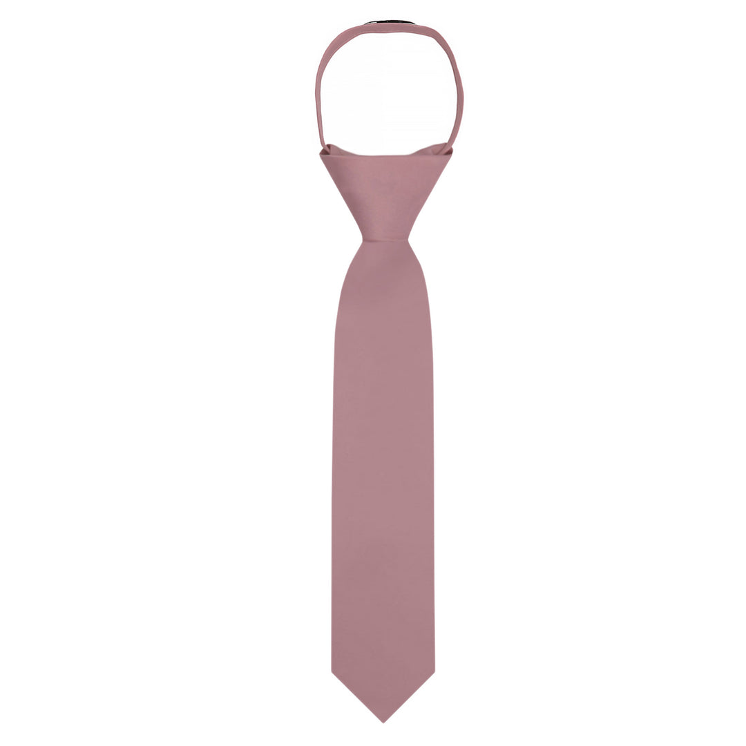 Kids' Solid 11" Zipper Tie - Dusty Rose