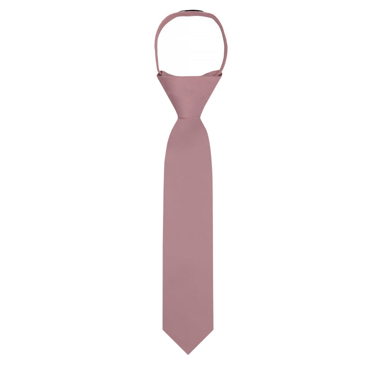 Kids' Solid 11" Zipper Tie - Dusty Rose