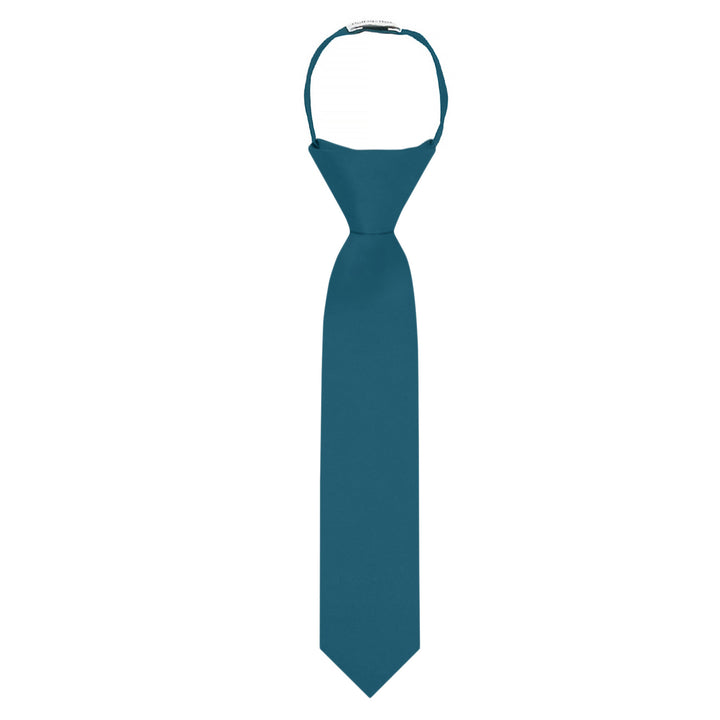 Kids' Solid 11" Zipper Tie - Pacific Blue