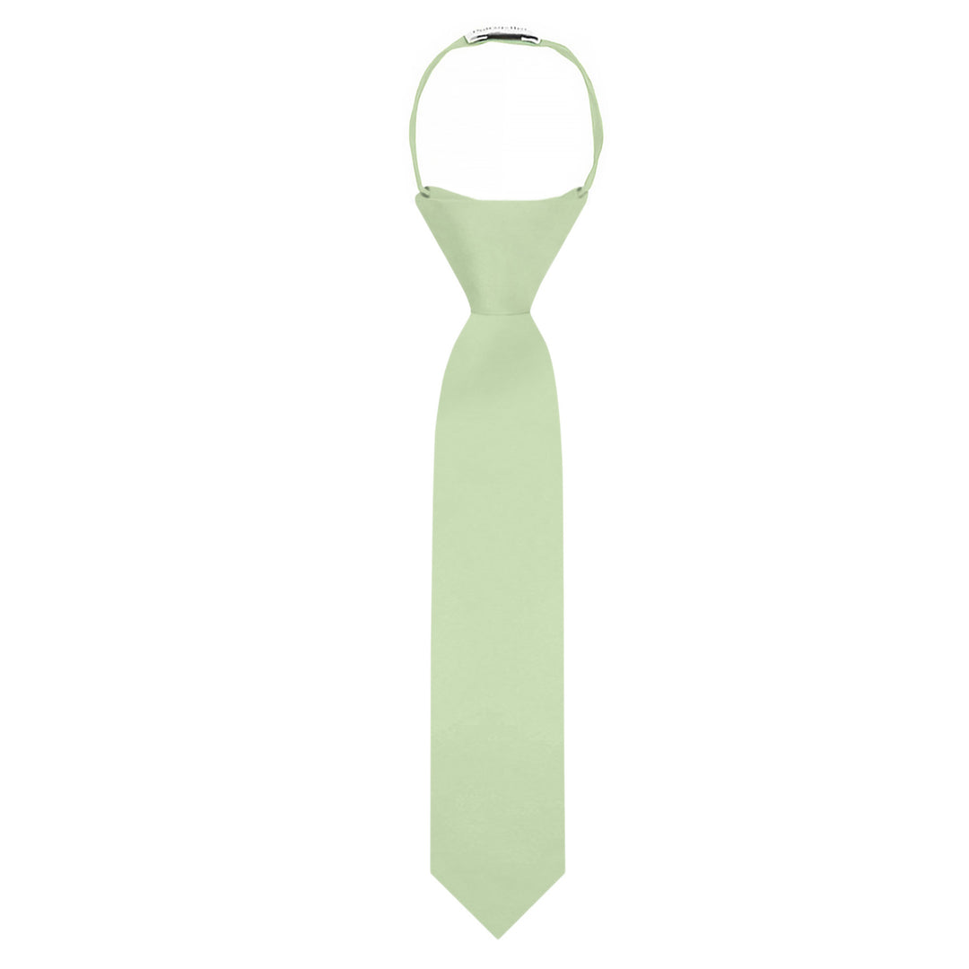 Kids' Solid 11" Zipper Tie - Honeydew