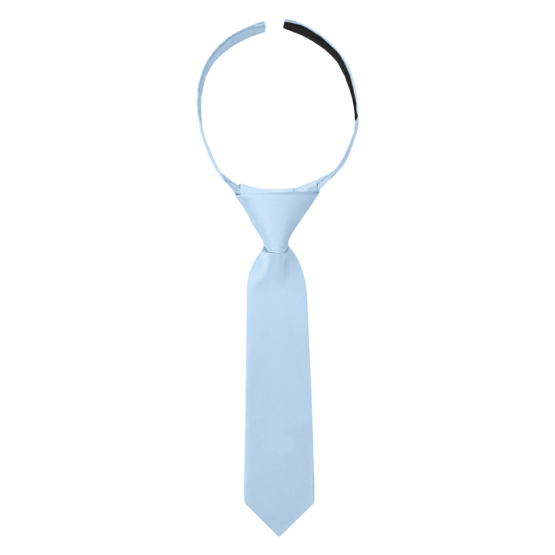Baby's Solid 8" Hook-and-Loop Band Tie - Sky Blue