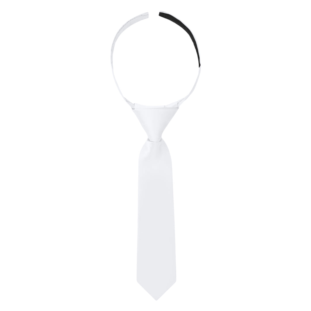 Baby's Solid 8" Hook-and-Loop Band Tie - White