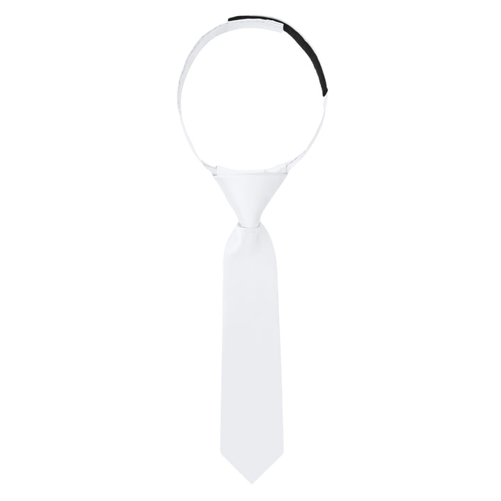 Baby's Solid 8" Hook-and-Loop Band Tie - White
