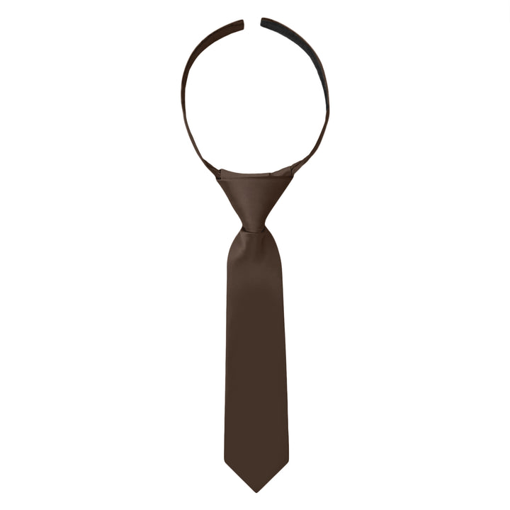 Baby's Solid 8" Hook-and-Loop Band Tie - Brown