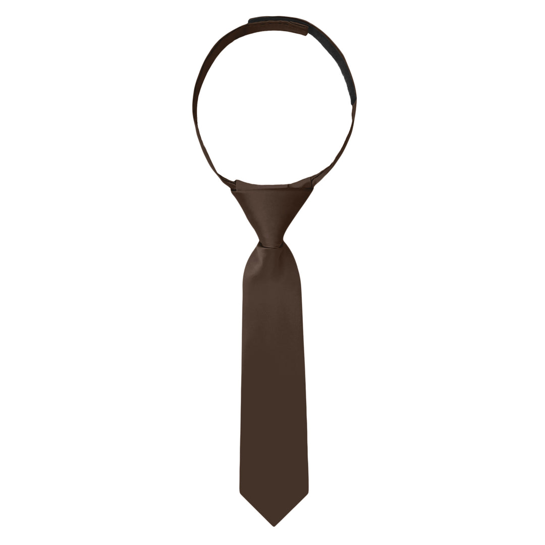 Baby's Solid 8" Hook-and-Loop Band Tie - Brown