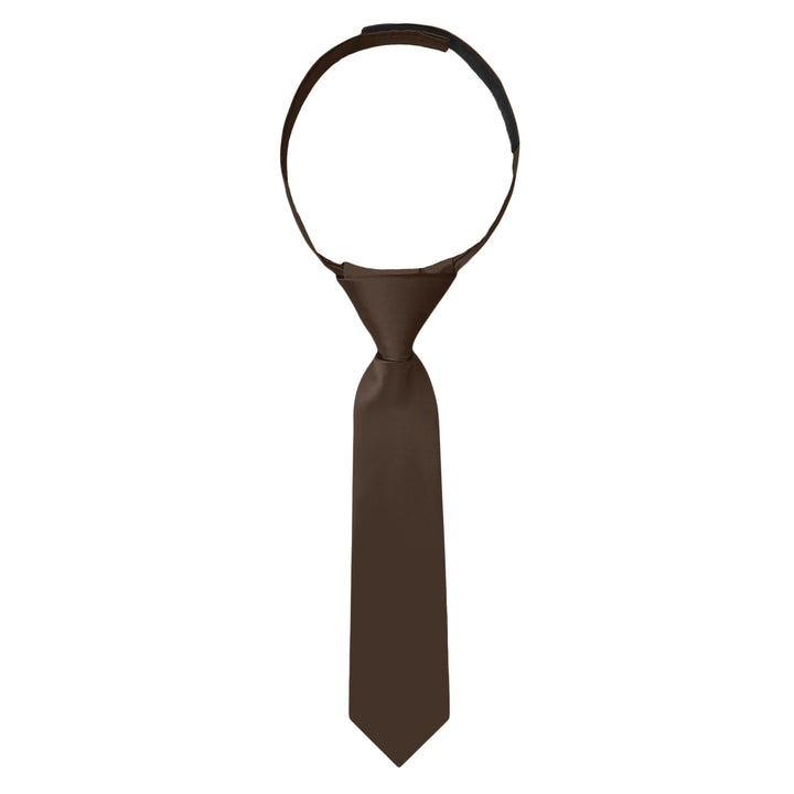 Baby's Solid 8" Hook-and-Loop Band Tie - Brown