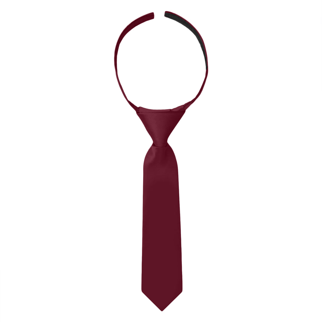 Baby's Solid 8" Hook-and-Loop Band Tie - Burgundy