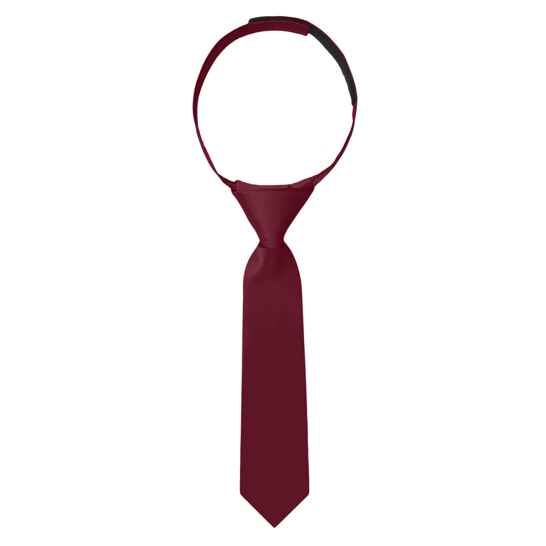 Baby's Solid 8" Hook-and-Loop Band Tie - Burgundy