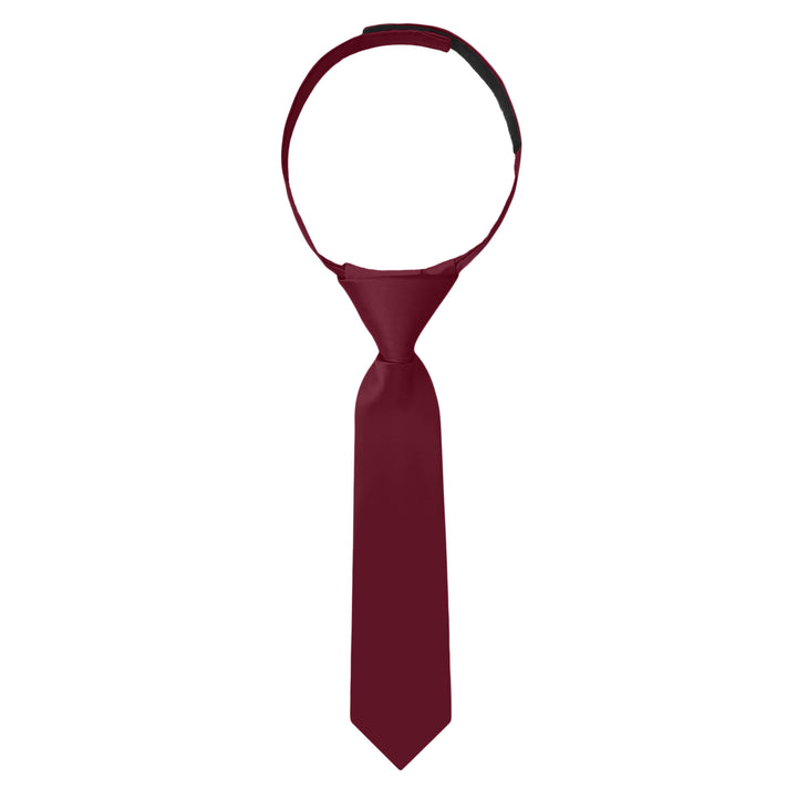 Baby's Solid 8" Hook-and-Loop Band Tie - Burgundy