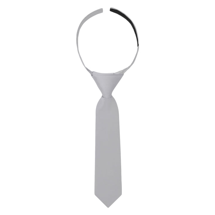 Baby's Solid 8" Hook-and-Loop Band Tie - Silver