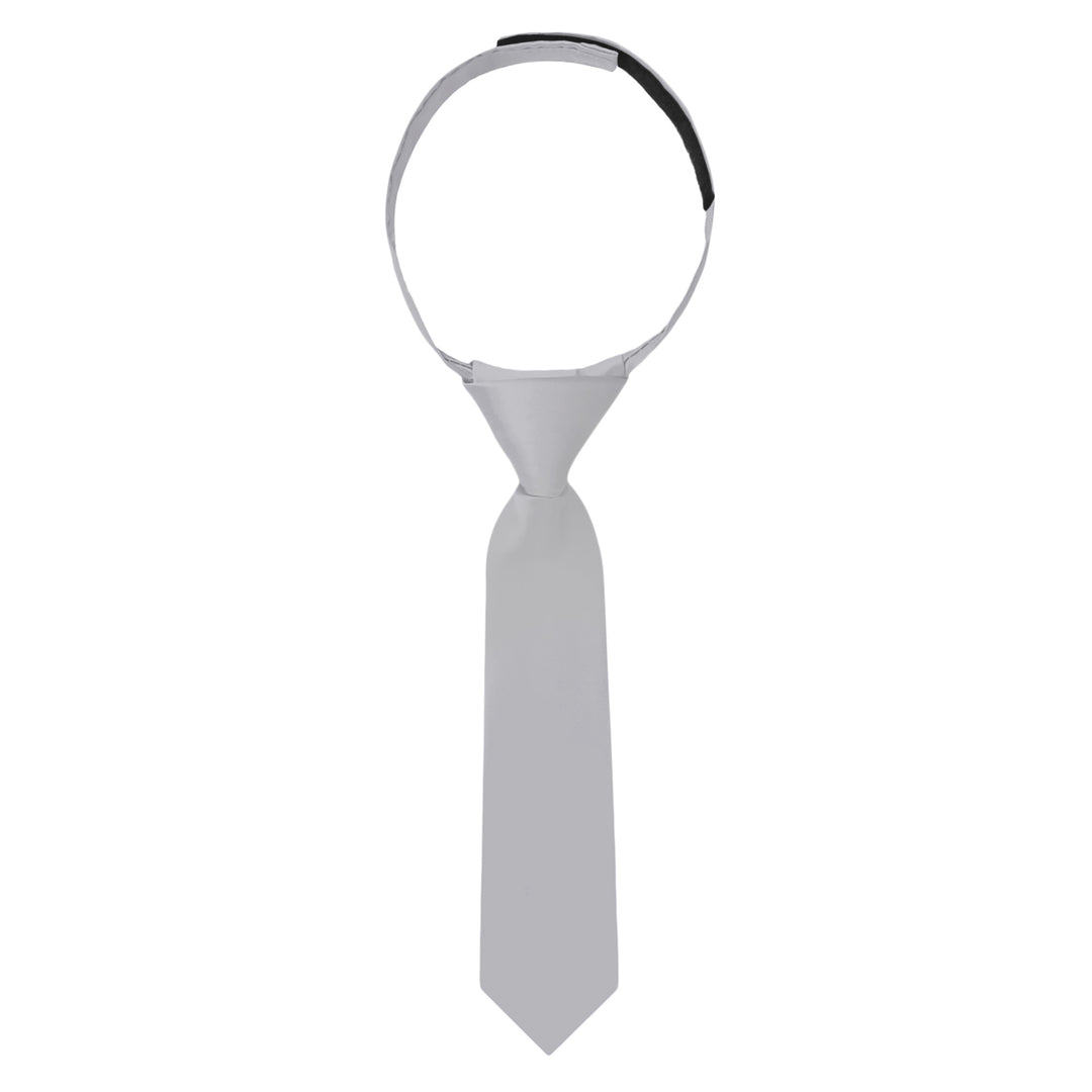 Baby's Solid 8" Hook-and-Loop Band Tie - Silver