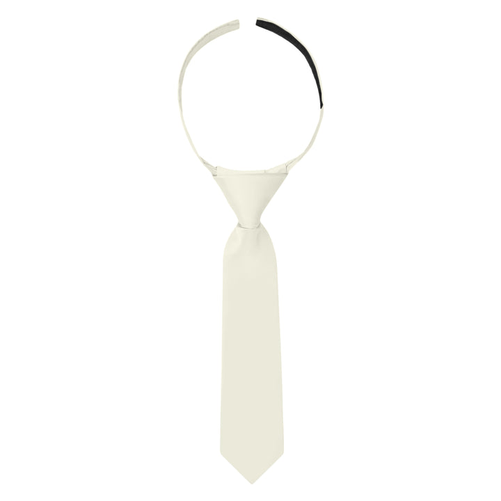 Baby's Solid 8" Hook-and-Loop Band Tie - Ivory