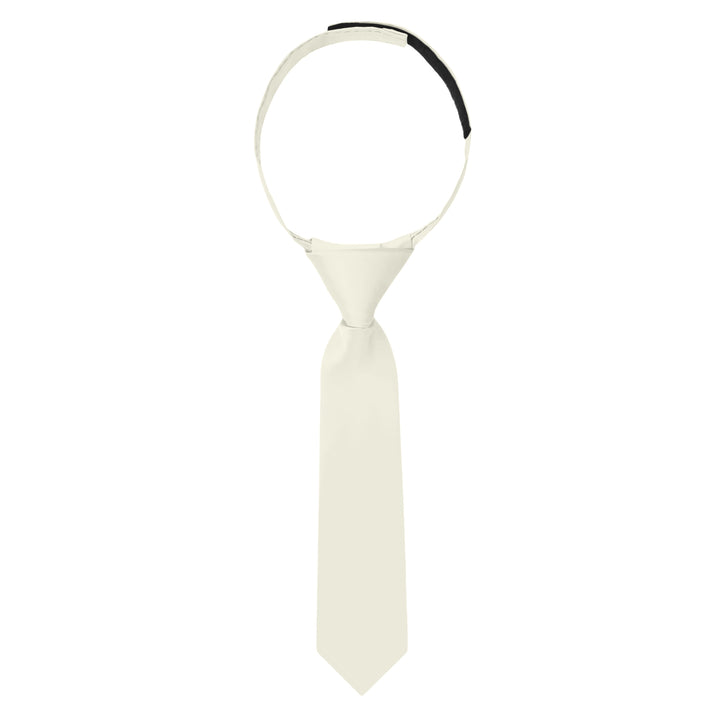 Baby's Solid 8" Hook-and-Loop Band Tie - Ivory