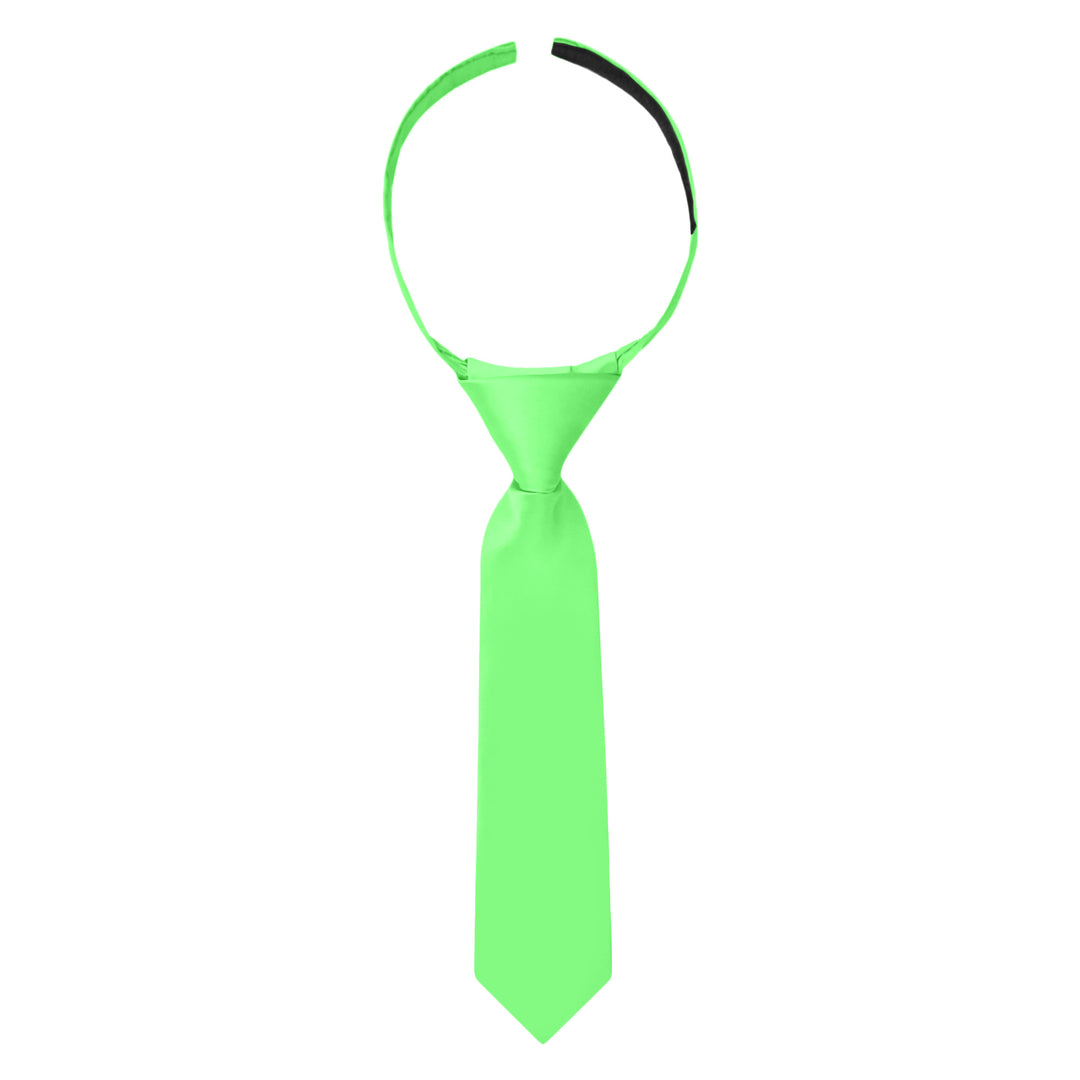 Baby's Solid 8" Hook-and-Loop Band Tie - Lime Green