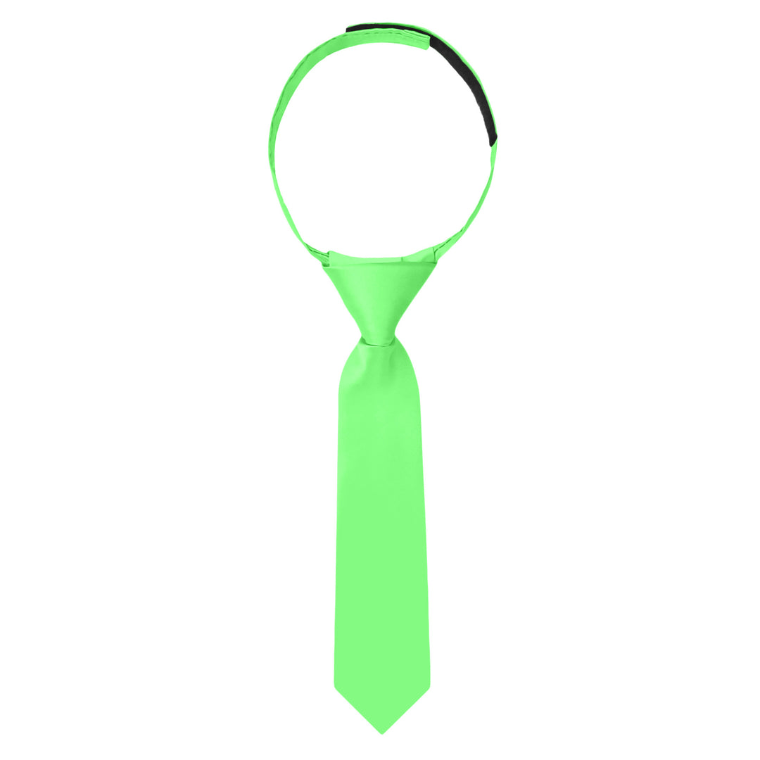 Baby's Solid 8" Hook-and-Loop Band Tie - Lime Green