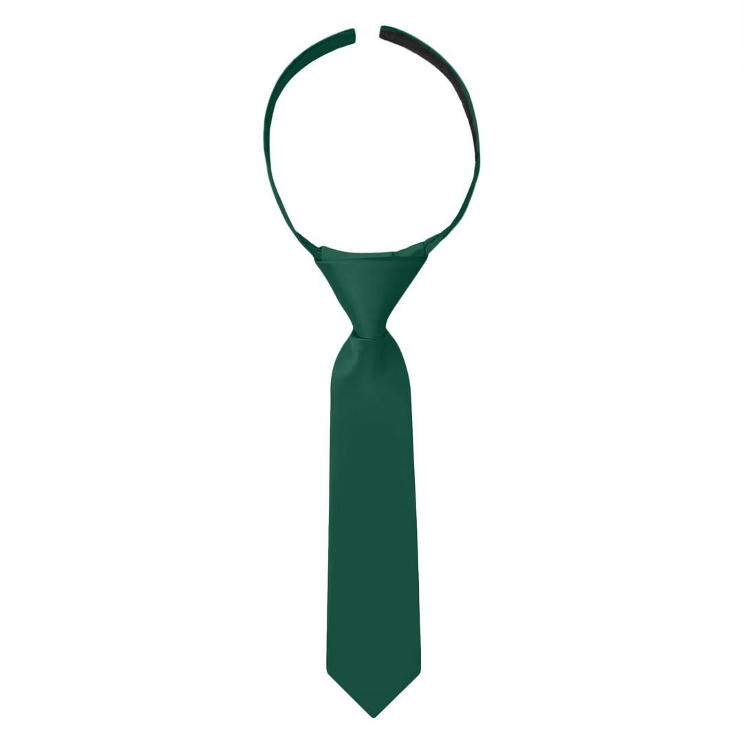 Baby's Solid 8" Hook-and-Loop Band Tie - Hunter Green
