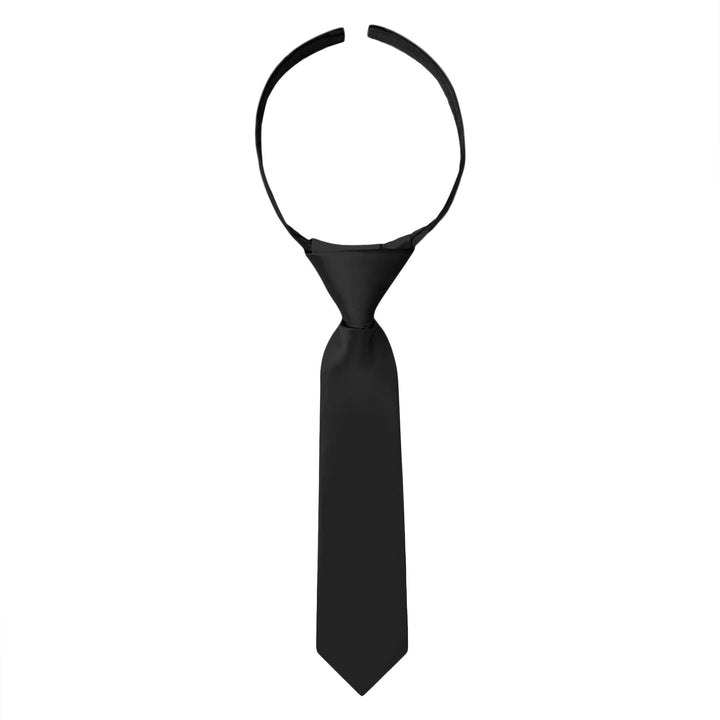 Baby's Solid 8" Hook-and-Loop Band Tie - Black