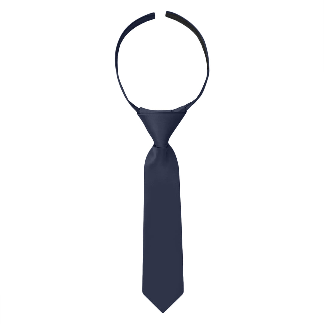 Baby's Solid 8" Hook-and-Loop Band Tie - Navy Blue