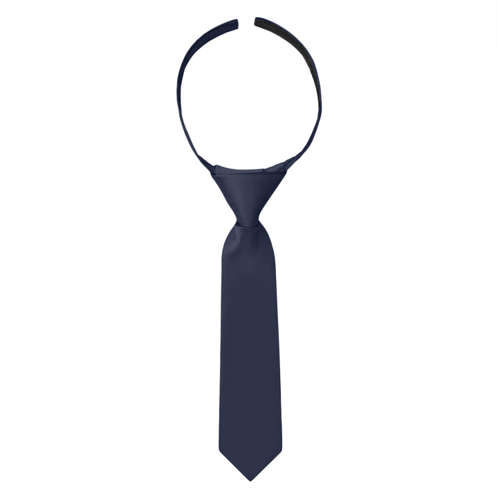 Baby's Solid 8" Hook-and-Loop Band Tie - Navy Blue