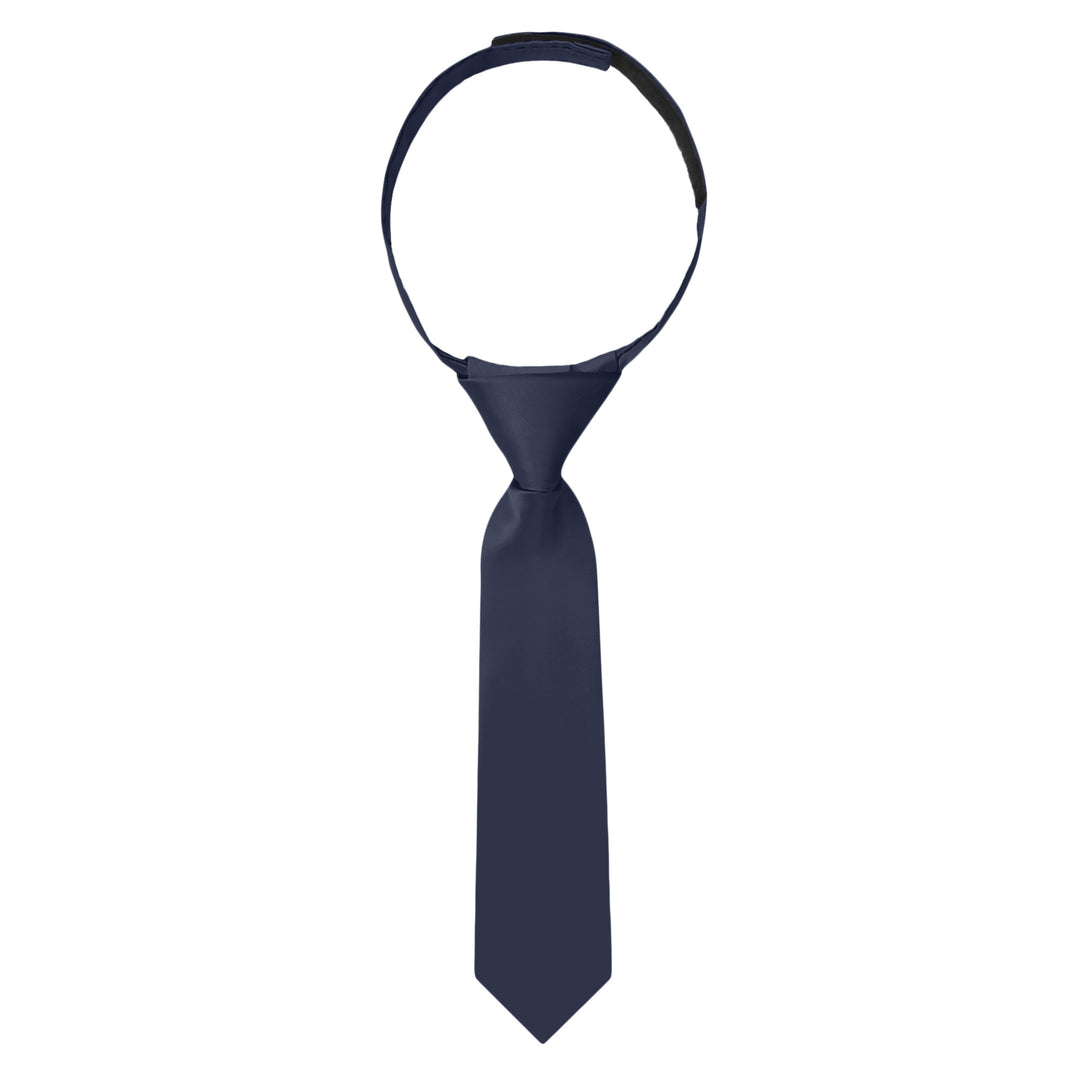 Baby's Solid 8" Hook-and-Loop Band Tie - Navy Blue